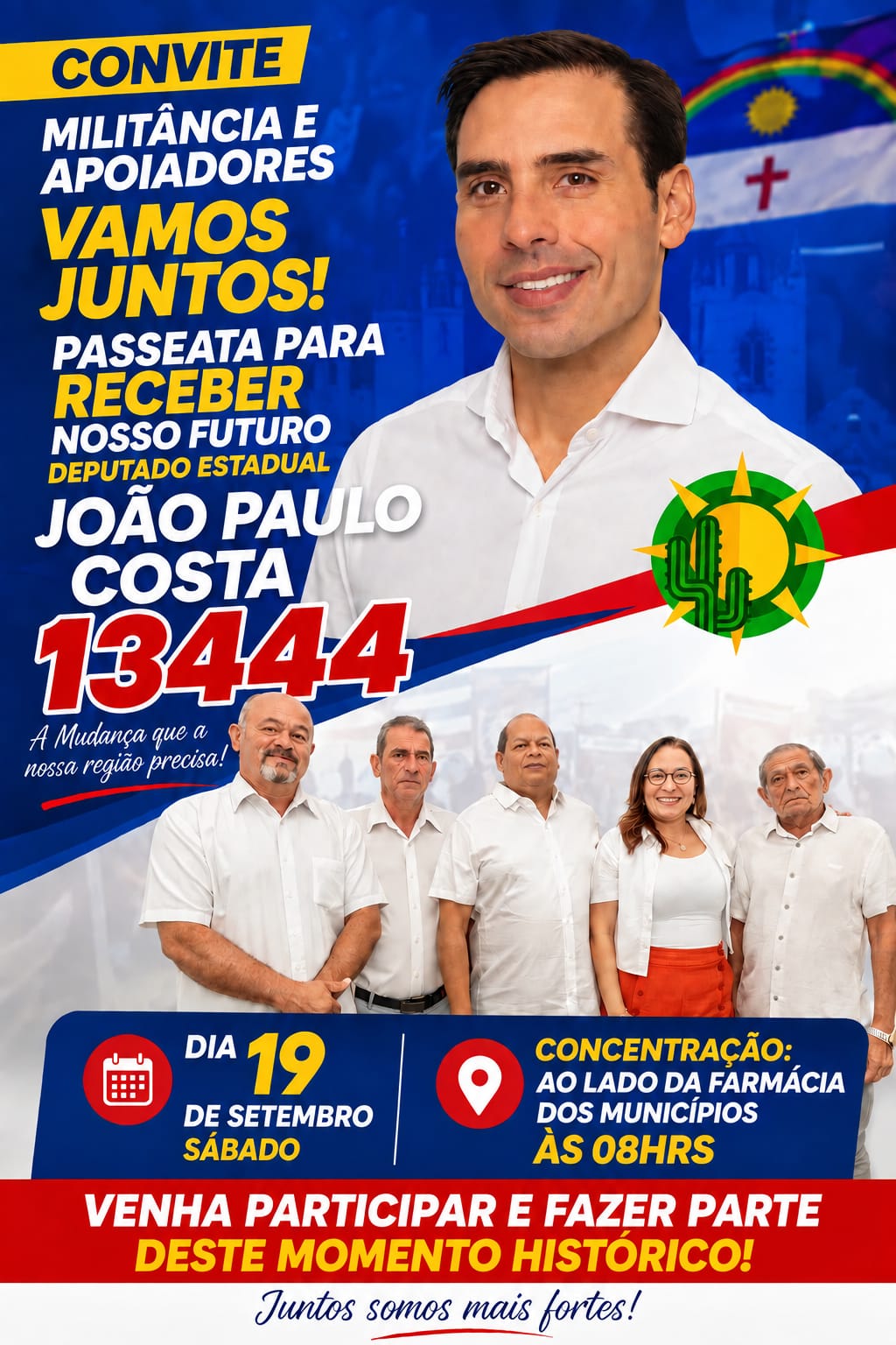 Vereador Vicentinho convida população para passeata em apoio à candidatura de João Paulo Costa