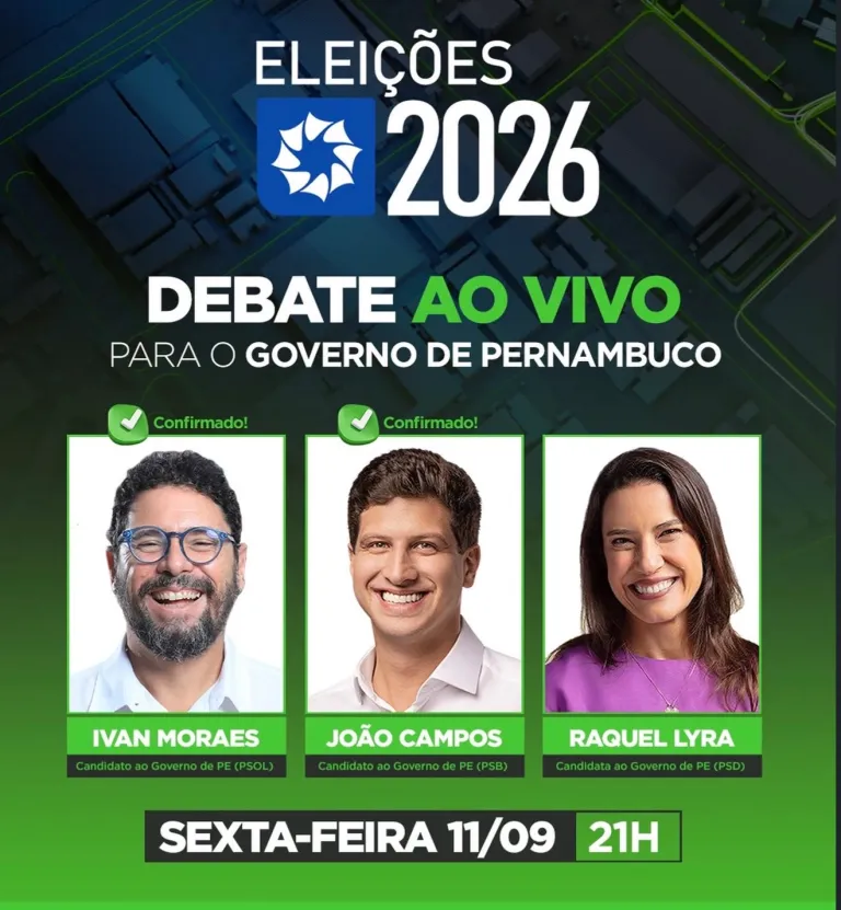 Após decisão do TRE-PE, TV Nova inclui Ivan Moraes em debate; Raquel Lyra ainda não aparece como confirmada