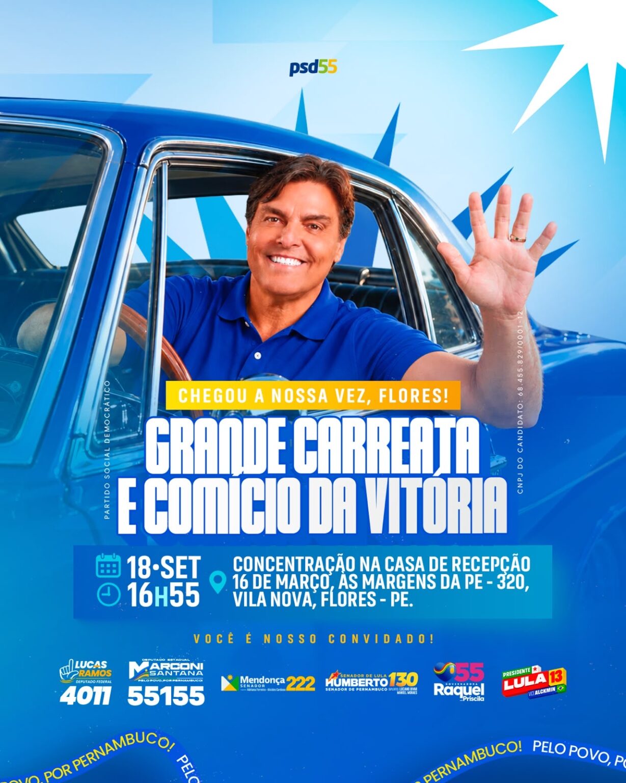 Marconi Santana convoca população para carreata em Flores nesta sexta-feira